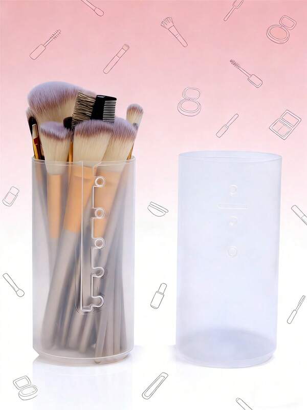 1psc Brush Case Brushes Container Cup Dustproof Storage For Women And Girls Makeup Artist Retractable Makeup Brush Holders, Brushes Organizer Plastic Clear Travel Makeup