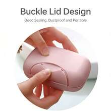 1pc  Portable Travel Soap Box,Travel Sealed Waterproof With Lid And Lock Soap Box,Suitable For Gyms, Camping, Bathroom - Durable Plastic Material, Long Lasting. - 粉紅色的 - 查看 5