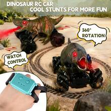 Remote Control Dinosaur, 2.4 Ghz 4WD RC Dinotrux Toys, Remote Control Car With Lights, Sound Effects And Water Spray Function, Perfect Dinosaur Party Favors Birthday Gifts 6-12 - Dinosaur RC Car - View 6