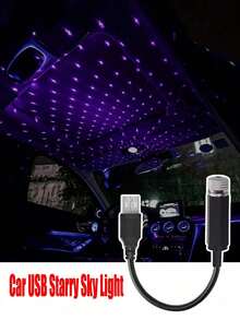 Car USB Starry Sky LED Atmosphere Light, LED USB Galaxy Starlight Projection Night Light, For Car Roof And Room Ceiling, Car Lights, Car Decor, Party Environment Modeling Light, Suitable For Car Interior Accessories, Ceiling And Room, Suitable For Valentine's Day Gifts, Neon Sign, Women's Car Accessories - Black - View 2