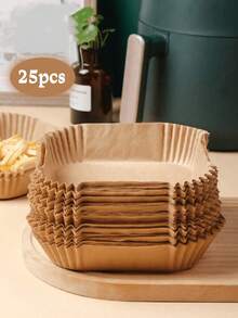 200pcs Air Fryer Parchment Paper Liners, Oil-Proof Waterproof Air Fryer Basket Liners, 6-Inch 100/50/25 Pcs Air Fryer Pads, 6-Inch Non-Stick Square Baking Paper, Edible Silicone Oil Paper, Oven Grill Absorbent Paper, Reusable, Fit Most Air Fryers, Great For Valentine's Day, Birthday, Kitchen Gifts - Multicolor - View 14