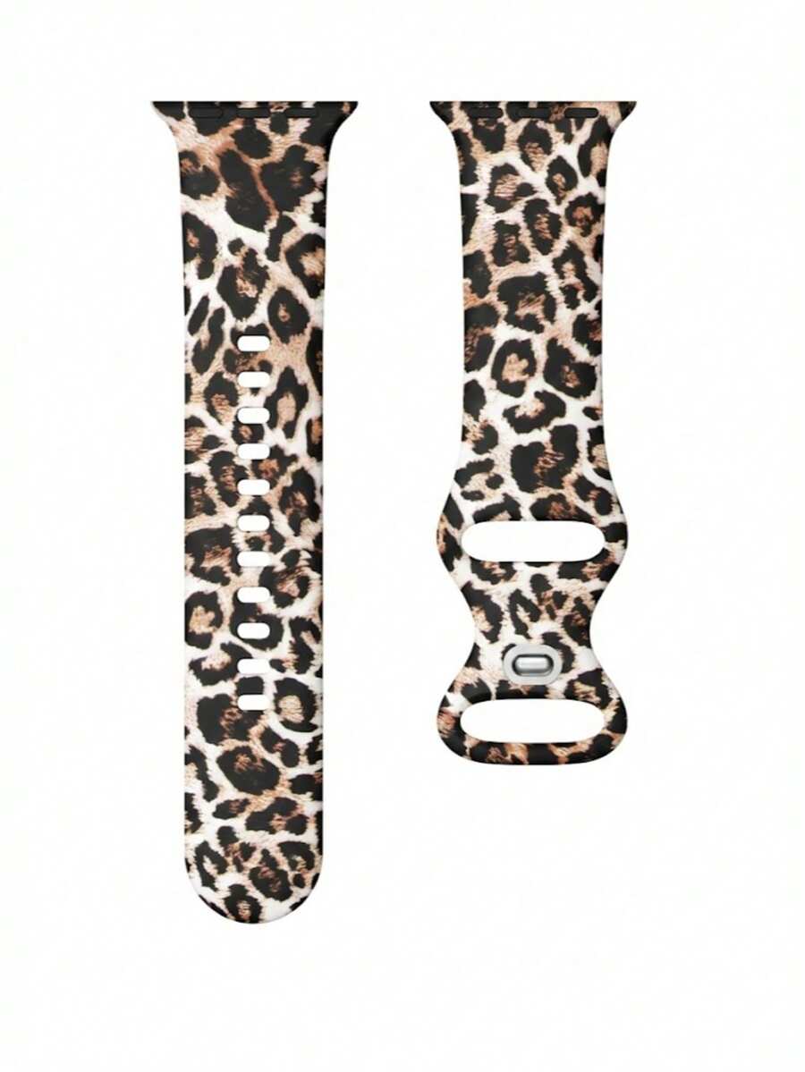 1pc Unisex Silicone Leopard Print Sports Watch Band, Compatible With Apple Watch 38mm 40mm 41mm 42mm 44mm 45mm 46mm 49mm, Comfortable & Breathable, Suitable For Apple Watch Series 11 10 9 8 7 SE3 6 5 4 3 2 1 Ultra 3/2/1, Suitable For Daily Wear And Fitness, Smart Watch Band Accessory, Great Gift For Men, Women And Friends, Casual Sports Watch Band, Compatible With Apple Watch, Watch Band Replacement - Multicolor - View 1