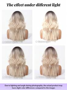 Tóc giả bob gợn sóng màu vàng ombre 20 inch, dành cho nữ - Dài đến cằm, rẽ ngôi giữa, sợi tổng hợp chịu nhiệt, vẻ ngoài tự nhiên, tóc giả màu vàng, cần thiết cho các dịp làm đẹp, lý tưởng cho người mới bắt đầu, chất lượng cao, tóc giả nữ, sử dụng đa năng cho hàng ngày, tiệc tùng, cosplay, lễ hội, thanh lịch và thời trang. - Tóc vàng ombre - Xem 8