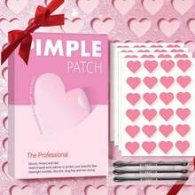 24/120片装心形祛痘贴，温和不刺激，遮盖瑕疵和痘痘，完美遮瑕，适合所有肤质 - 愛心 - 查看 1