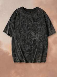 3pcs/Set Summer New Casual Tie-Dye Round Neck Short Sleeve T-Shirt, Fashionable & Versatile Women Tops - Black and Pink and Brown - View 8