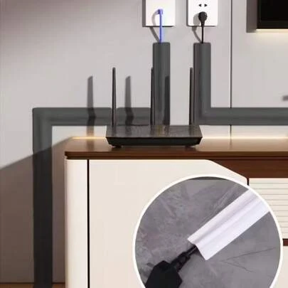 9.84Ft Cord Cover Floor, PVC Cord Covers For Wires On Floor, Soft Floor Cable Cover Cord Hider, Floor Cable Management Cable Protector For Commercial Office Carpet/Floors/Wall Black