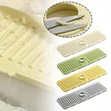 Silicone Sink Splash Guard, Featuring Slanted Water Diversion Design, Large Anti-Slip Faucet Base Protector Pad, Easy-To-Clean Drip Tray, Suitable For Kitchen Sink, Bathroom Vanity, Laundry Room, RV And More, Practical Home Essential And Bathroom Decor Accessory. - màu ngẫu nhiên - Xem 2
