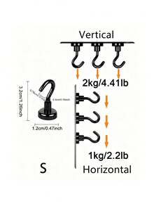Móc từ tính chịu lực cao 50lbs, nam châm neodymium đen mạnh mẽ, kèm móc treo đồ nặng, dễ lắp đặt, không cần khoan. Móc từ tính siêu mạnh, lực hút cực mạnh, thích hợp cho tủ lạnh, nhà bếp, tủ đựng đồ, văn phòng, trường học. Phụ kiện thiết yếu để sắp xếp nhà cửa. - màu đen - Xem 11