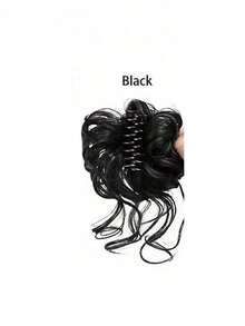 优雅发髻造型套装，时尚蓬松发垫，延长发髻长度，轻松夹起蓬松发髻，适合长发女士，包含假发发圈和发夹 - 瞬间增加发髻蓬松度，适合秋冬季节，完美搭配女士度假装扮，夏季发爪，沙滩发夹，度假发夹 - 彩色 - 查看 8