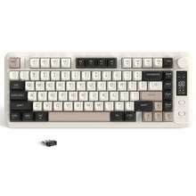 ATTACK SHARK ZIYOU LANG M75 无线游戏键盘，带智能显示屏和旋钮，蓝牙/2.4GHz 双模，PBT 渐变键帽，彩虹背光，82 键 TKL 薄膜键盘，机械手感，适用于游戏/办公 - 黑色 - 彩色 - 查看 11