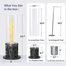 Tornado Tabletop Bio Ethanol Fireplace Indoor Outdoor,Portable Table Top Fire Pit Fuel Bioethanol Heater Black On-Site - Black + Steel + Luxury + Modern - View 5