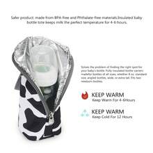 1pc Baby Bottle Insulation Bag, Suitable For Outdoor Travel And Daily Use - Black and White - View 4