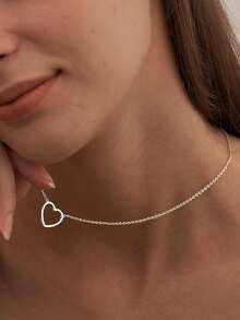 1 件精美项链吊坠，适合女性，可用于婚礼、订婚、周年纪念、派对、情人节等场合的珠宝首饰。 - 銀色 - 查看 3