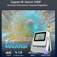 2026旗舰级东影A5安卓12智能投影仪，支持4K和1080P原生分辨率，400 ANSI流明家庭影院投影仪，7英寸触摸屏，WiFi 6，兼容安卓电视，全高清电影投影仪，适用于游戏、电脑、智能手机等设备。 - 白色 - 查看 10