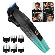 1个Hatteker男士电动理发器，智能数字显示屏理发器，沙龙级理发剃须刀 - 彩色 - 查看 11