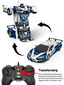 1pc Remote Control Transforming Car, Transforming Robot Toy With Remote Controller, 360° Drifting, Dynamic Lighting, Plastic Material, Button Control, Battery Powered, Suitable As Cool Christmas And Halloween Gift. 2.4Ghz Remote Control Car, One-Key Auto Transformation Robot, With Lights LED Lighting, One-Key Transformation And 360° Rotation Drift, Transforming Toy For Children 5-6-7-9+ Years Old Boys/Girls, A Birthday Surprise Gift And Christmas Gift - Multicolor - View 7
