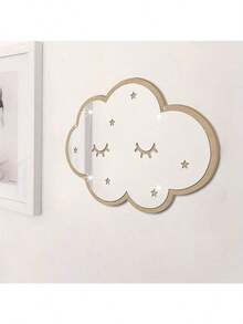 1pc Cloud Pattern Mirror Wall Sticker, Decal, Wall Decor, Vinyl Sticker, Home Decor, Spring Decoration, Refresh Your Home, Rama Decorative Sticker, Wall Decor, Room Decor, Personalized Sticker, Wall Mirror, Bathroom Decor, Living Room Decor - Silver - View 3