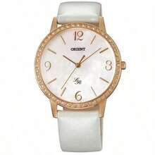 Orient Women's Large Dial White Leather Band Watch, Fashionable And Elegant Gift Choice - White - View 1