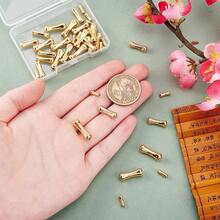 20颗18K镀金黄铜隔珠，竹节珠，金属管珠，小骨质散珠，适用于珠宝制作、手链、项链等DIY工艺品 - 彩色 - 查看 8