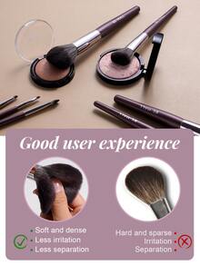 BS-MALL 20pcs High Quality Pearl Makeup Brush Set, Professional Makeup Tools Makeup Artist Eyeshadow Brush, Foundation Brush, Blush Brush - Rust Brown - View 3