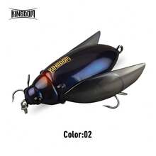 KINGDOM 1PC 高噪音甲虫路亚饵 55mm 10.5g 浮水型钓饵，超远投，仿生鱼饵，仿真设计，精美涂装 - 彩色 - 查看 10