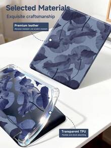 Water Lily Ink Painting Tablet Case Compatible With IPad Air 11-Inch M3 2025 / M2 2024, IPad Air 5th Generation 2022 , IPad (A16) 11 Inch 11th Generation 2025,Compatible With Samsung Galaxy Tab,Kindle Paperwhite 12th Gen 2024, Clear Back ,Fashion Pattern Protective Case,Automatic Sleep And Wake-Up Function, Airbag Protection, Suitable For Gifts And Office Use - Multicolor - View 9