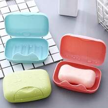 1pc  Portable Travel Soap Box,Travel Sealed Waterproof With Lid And Lock Soap Box,Suitable For Gyms, Camping, Bathroom - Durable Plastic Material, Long Lasting. - 粉紅色的 - 查看 3