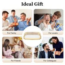 YUNRUX 25x35cm托盘镜面托盘石头金属装饰托盘蜡烛收纳整理器，金色，八角形镜面托盘适用于生日、婚礼、母亲节返校宿舍收纳 - 金色 - 查看 7