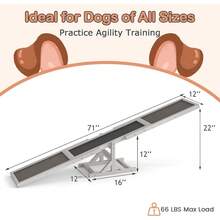 Wooden Dog Agility Seesaw, Dog Exercise & Play Set, Outdoor Run Game Toy, Climbing Platform Balance Training Equipment, Weatherproof Pet Supplies For Backyard Obstacle Courses (Grey) - White - View 4