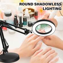 10X LED Magnifying Glass With 3 Light Modes, 6.29" Lens, Adjustable Height & Clip-On Base - Perfect For Reading, Crafts & Study - A - View 1