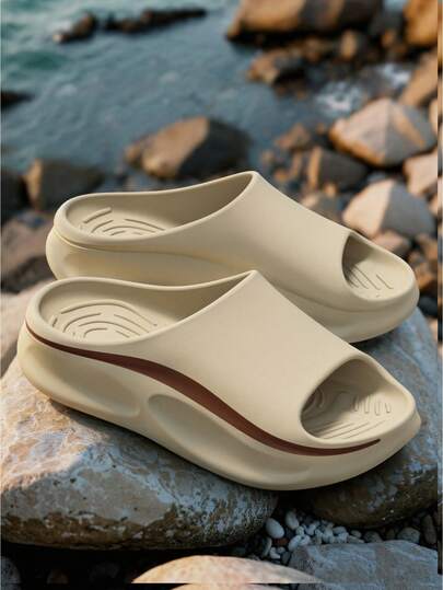 YOUMGL Men's Summer New Fashionable Minimalist Outdoor Thick Sole Anti-Slip Sports Casual Beach Slippers