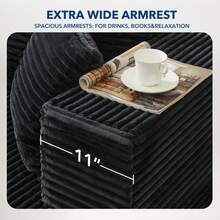 Techigher Modular Sectional Sofa, Cloud Sectional Couch, 106" Comfy Fluffy L Shaped Couches For Living Room, Oversized Sofa Sleeper With Deep Seat, No Assembly Required - Black - View 7