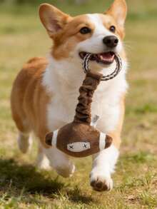 1pc Dog Retractable Ball Plush Rope Squeaky Toy, Built-In Vocal Cord Interaction Rope Ring Chew Toy, Dog Boredom Buster, Elastic Tug Of War Toy, Ball Shaped Dental Cleaning & Stress Relief Pet Companion Toy, Suitable For Medium & Small Dogs To Remove Bad Breath And Grind Teeth - Multicolor - View 4