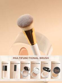 1pc Finger Foundation Make-Up Brush, Liquid Makeup Brush, Super Soft, Professional Makeup Tool, Suitable For Daily Facial Makeup - White - View 3