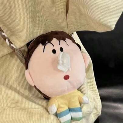 Crayon Shin-Chan A-Dai Double-Layer Tissue Box, Beautifully Designed With Large Capacity. Can Be Used As Room Decor, Car Tissue Holder, And Is A Must-Have Home Accessory With Multipurpose Use.