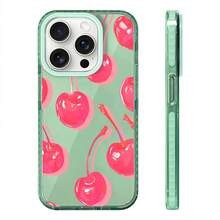 Cherry Phone Case, Pop Art Style, For Compatible With IPhone 17/17pro/17promax/17Air/Iphone16/16pro/16plus/16promax/15/15promax/15pro/11/12/13/14promax/12mini/13mini/11pro/11promax/12pro/12promax/13pro/13promax/14pro/14promax, Summer Fruit Treat Gift, Vibrant Sweet Icon Present - 綠色 - 查看 5