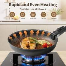 Fadware 4 Piece Frying Pan Set With Detachable Handle, Nonstick Cookware Set - Black - View 8