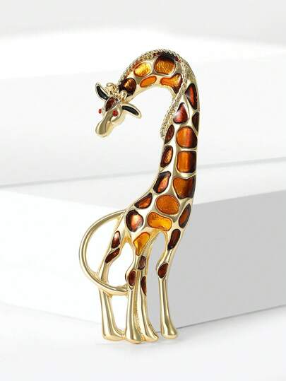 Luxury Enamel Giraffe Brooches - Animal Pins For Women Casual Party Jewelry Accessories / Friends Gifts Badges Decoration