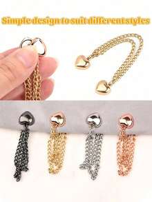 Bộ 2/4 kẹp từ đa năng, kẹp khăn từ mạnh mẽ mới có dây xích, kẹp áo sơ mi, phụ kiện thời trang để siết chặt gấu áo thun, cổ áo và ống quần, trang trí Halloween. - Nhiều màu - Xem 3