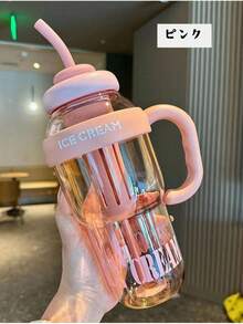 Moxia 大容量水瓶 1300ml，附赠吸管，适用于学校、运动、户外露营、棒球训练 - 彩色 - 查看 6