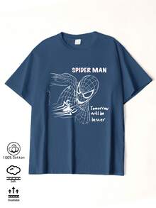 春夏女士新品：春夏 T 卹、春夏女士服裝、印花 T 卹、印花上衣、棉質上衣、高品質 T 卹、復古風、學院風、可愛風、都市風、Z 世代風格、千禧一代風格、Y2K 風格、朋克風、做舊風、極簡風、簡約風、休閒風、日常印花風、度假風格、有趣風格 - 牛仔藍 - 查看 2