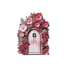 1,0 cm de grosor Mini puerta de hadas Decoración de paisaje micro, Suministros de plantación de musgo en maceta, Adorno de modelo de puerta de hadas, Adecuado para decoración de patio y jardín, Decoración de exteriores y jardín, Adorno de jardinería (Artesanía de madera de doble capa) - JLM022 - Ver 13
