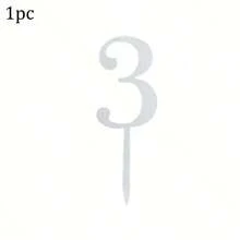 1个/10个装 0-9岁生日蛋糕装饰插牌，金色，适用于婚礼、儿童生日派对蛋糕装饰、婴儿派对等场合。 - 彩色 - 查看 21