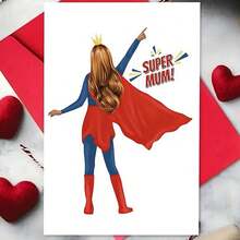 1pc Funny Mother's Day Card Birthday Card Super Mum - Mother's Day Card To Mom Mum - Type a - View 2