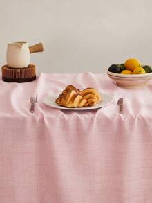 1/36pcs Elegant Solid Color Tablecloth, Skin-Friendly Absorbent Reusable, Suitable For Valentine's Day Picnic, Party, Living Room, Dining Room, Home Decor - Pink - View 7