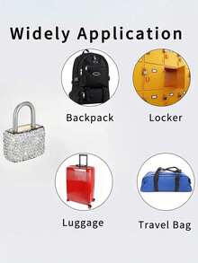 Mini Sparkling Crystal Key Lock - Metal Small Lock With 2 Keys, No Assembly Required, Luggage Lock With Keys, Small Luggage Padlock, Metal Key Lock For Luggage, Gym Locker, Bags, School, Gym, Classroom, Matching Games, Travel Backpacks, Thanksgiving, Christmas, Easter Gifts - A - View 5