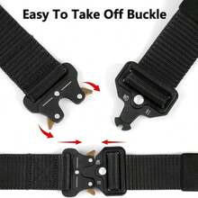 男士战术腰带 - 军用风格 - 工作及徒步装备 - 网状腰带，配重型快拆金属扣 - 彩色 - 查看 3