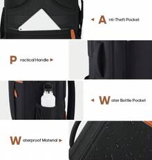 UKEIN Travel Backpack, 17Inch/ Laptop Backpack, Carry-On Approved Bag For Men & Women, Waterproof Luggage With Packing Cubes, Shoe Pocket, Personal Item Size For Flights - 黑色 - 查看 5
