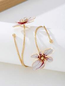 1 chiếc vòng tay hoa văn hình dáng bất đối xứng, vòng tay cá nhân hóa thời trang dành cho nữ, thích hợp cho tiệc tùng, đám cưới, ngày lễ, quà tặng. - Màu đỏ hồng + hồng - Xem 3