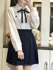 1pc Simple Solid Color Bow Tie, Tie Cord, For Long Sleeve Shirts, School Uniforms, JK Uniforms, Dresses, Sailor Uniform Ribbons - Multicolor - View 3